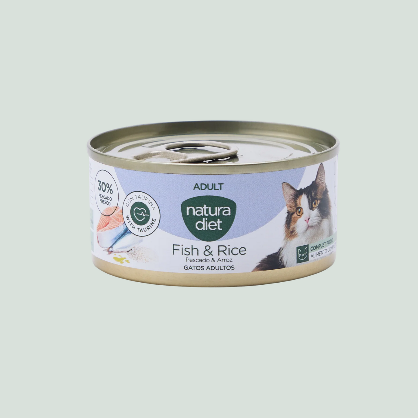 Natura Diet Cat Paté Adult Fish & Rice 85g x 24 uds