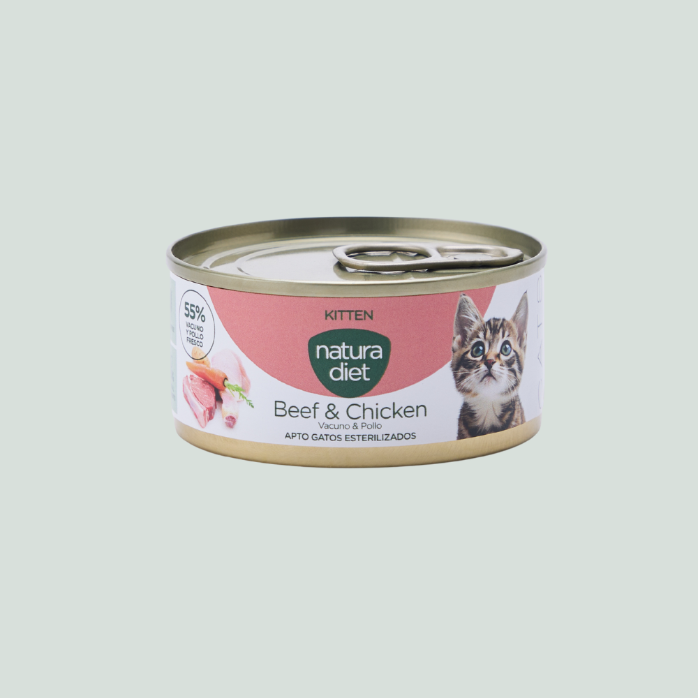 Natura Diet Cat Paté Kitten Beef & Chicken 85g x 24 uds