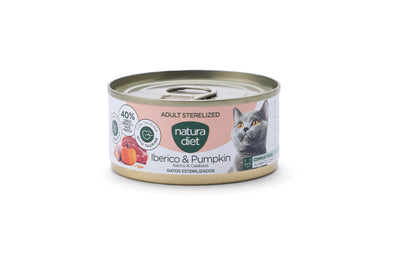 NATURA DIET CAT Paté Adult Sterilized Iberico & Pumpkin 85g x 24 uds