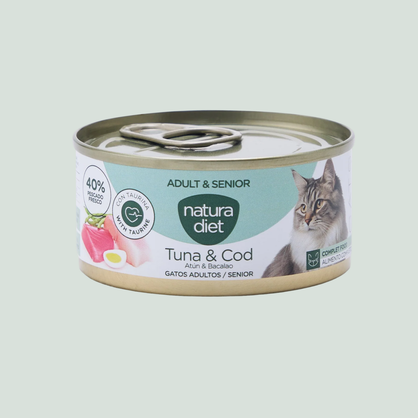 Natura Diet Cat Paté Adult & Senior Tuna & Cod 85g x 24 uds